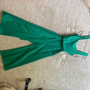 Green romper, flared and cropped!